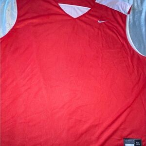 Nike Red and White Men's Tank Top Reversible